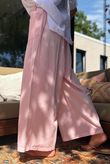 Rustic Nature Linen Blend Pocket Pleat Wide Leg Washed Sugar